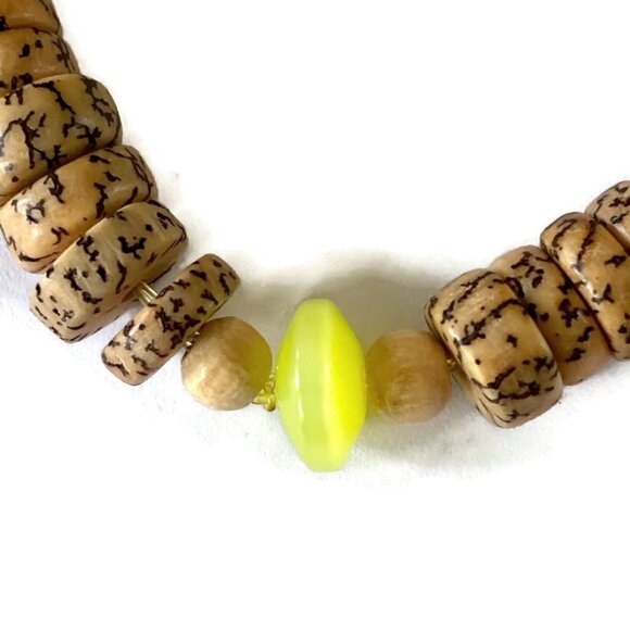 As Low As $2 Caribbean Lime Disc Wood & Nut Temporary Bracelet Beads - Picture 2 of 3
